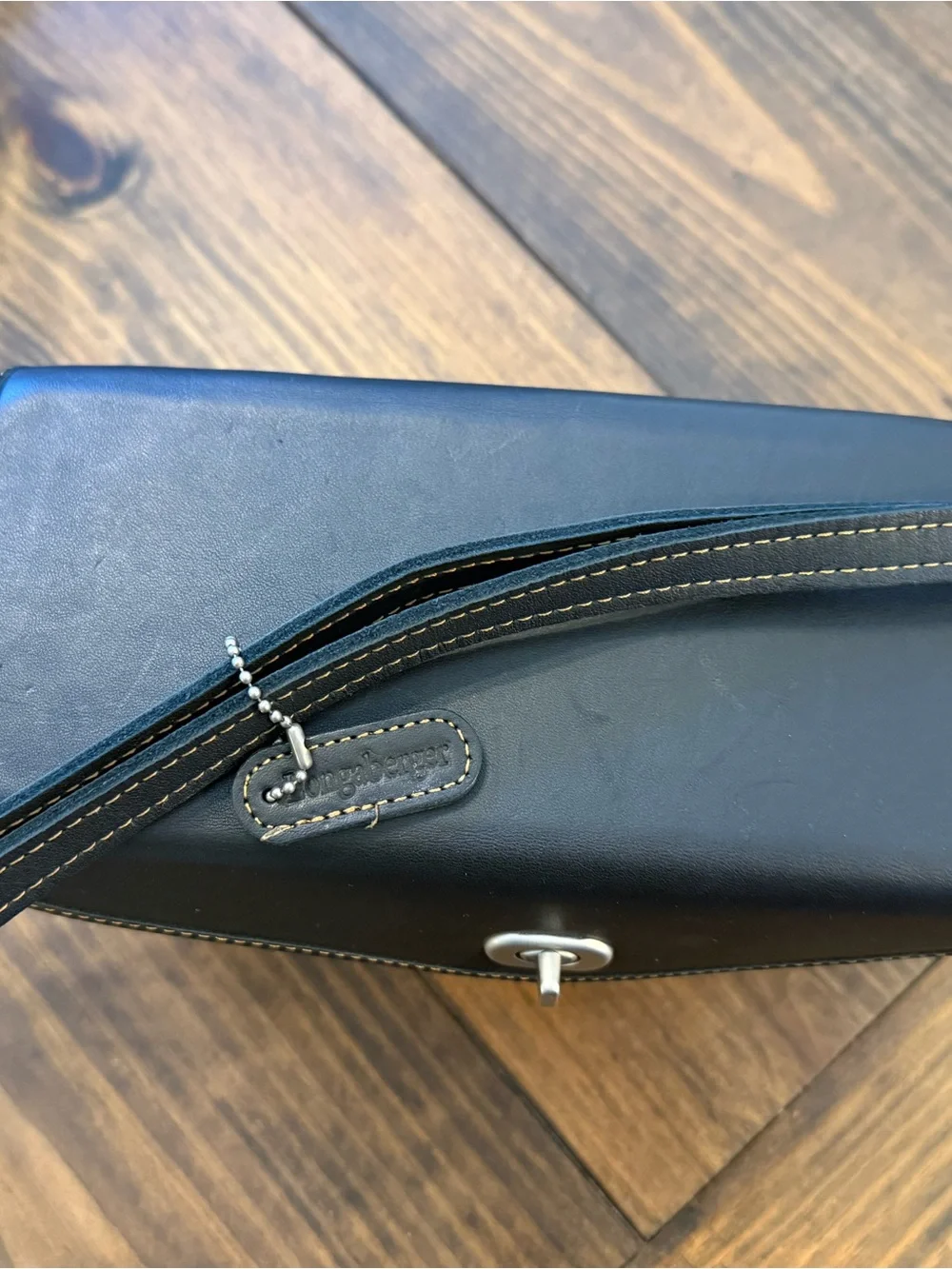 Black Leather and Natural Woven Shoulder Bag - Picture 2 of 10